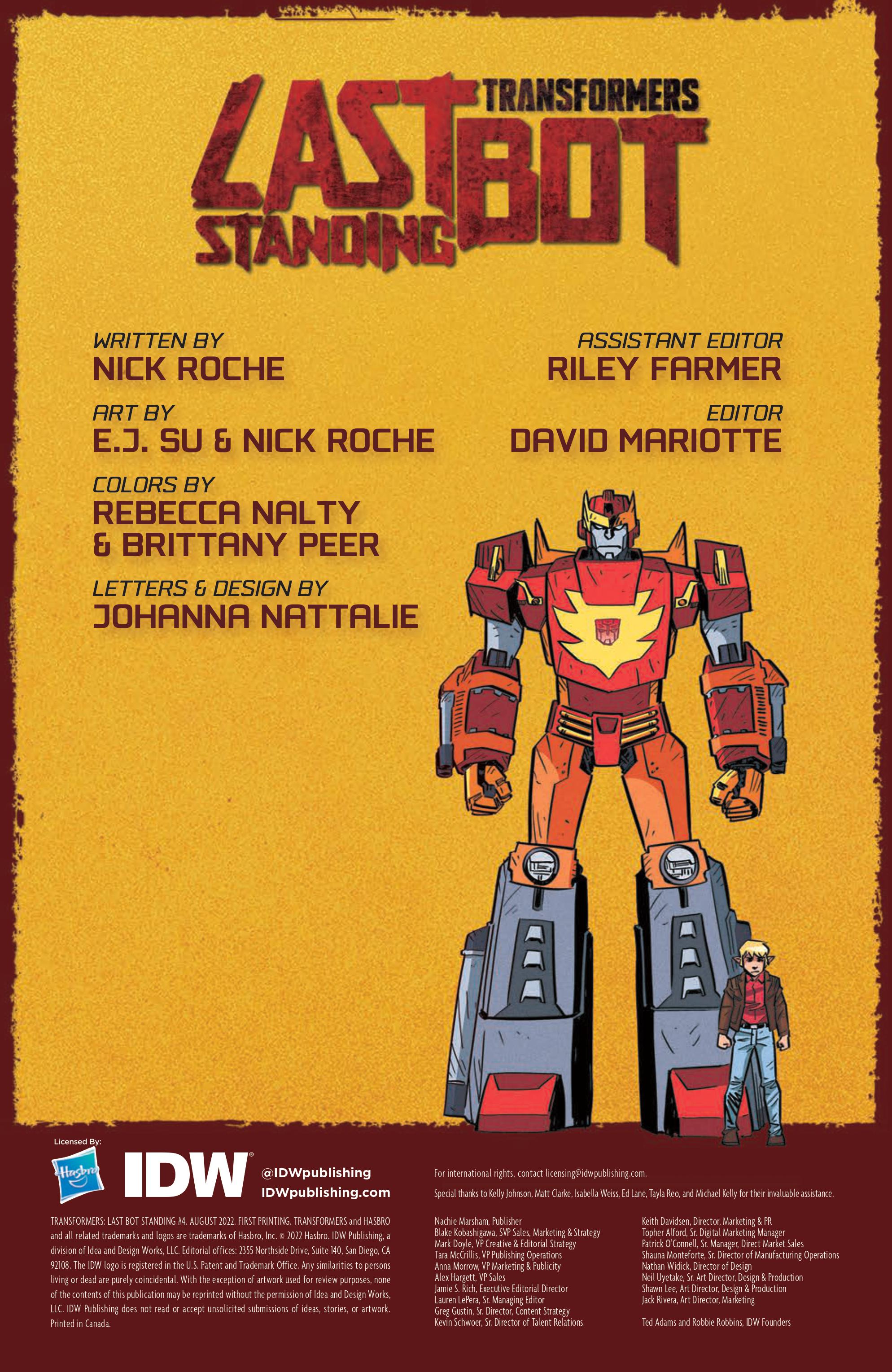 Transformers: Last Bot Standing Issue No. #4 Comic Book